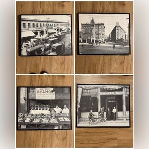 4 Framed B&W Prints - no glass - of Historical Seattle circa 1900’s